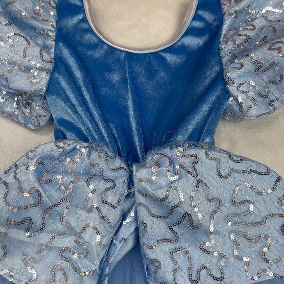 Duokipolla Cinderella Style Dress Up Dress Girls 110cm (US 5) Tulle Blue Sequine - Picture 15 of 16